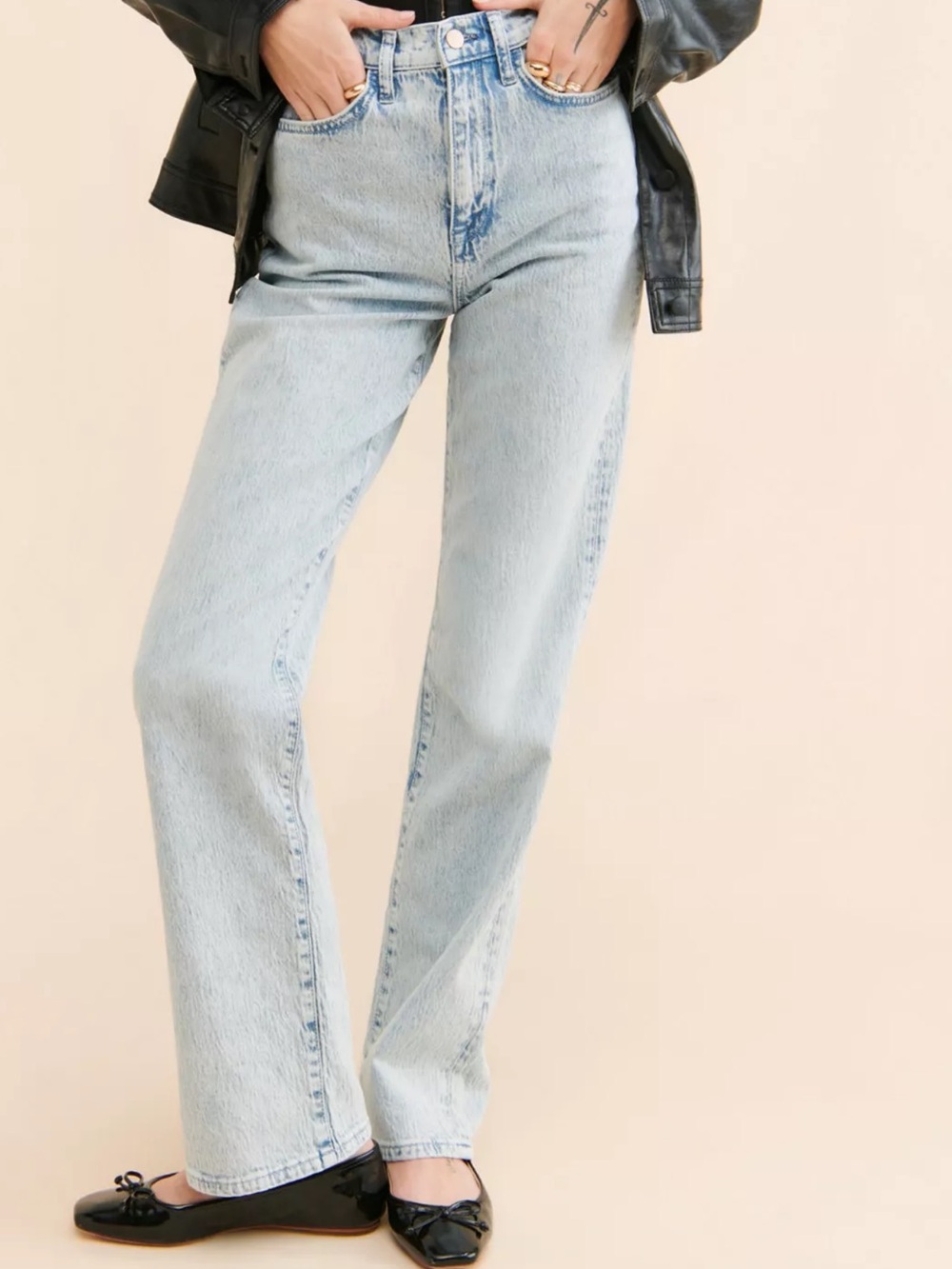 Anthropologie Light Blue High-Rise Straight Jeans- Triachy Brand - Picture 2 of 6